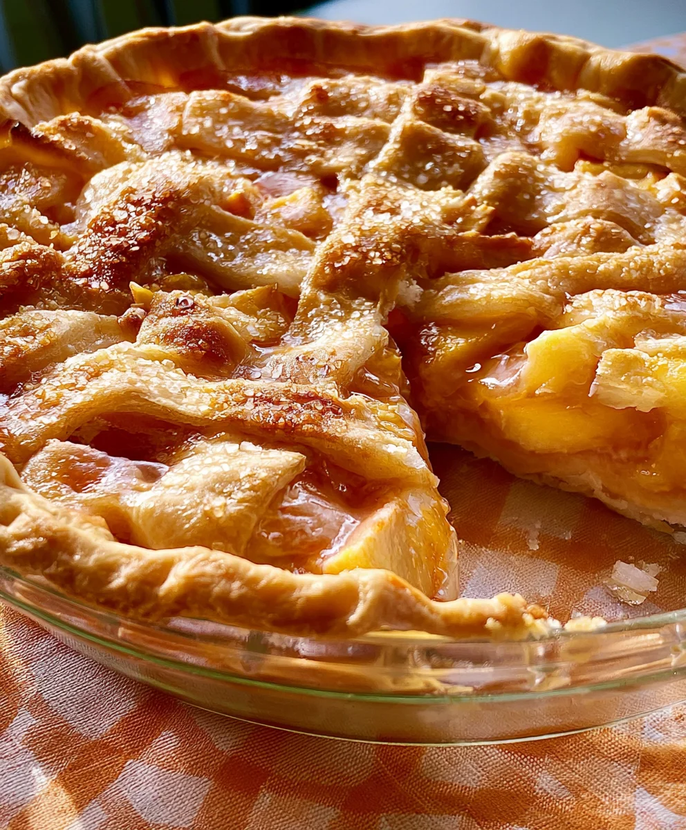 Old-Fashioned Peach Pie – Buttery, Juicy & Filled with Classic Homemade Flavor!