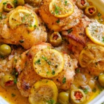 Lemon Olive Chicken Skillet – Juicy, Zesty & Packed with Mediterranean Flavor!
