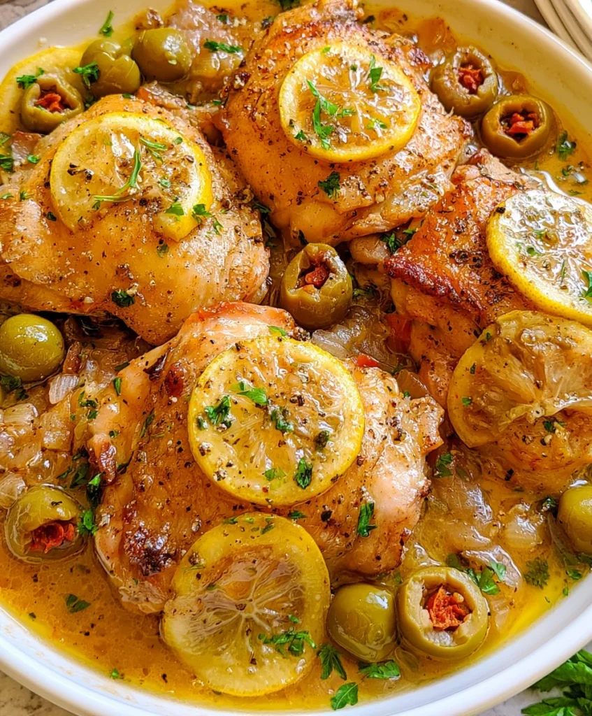Lemon Olive Chicken Skillet – Juicy, Zesty & Packed with Mediterranean Flavor!