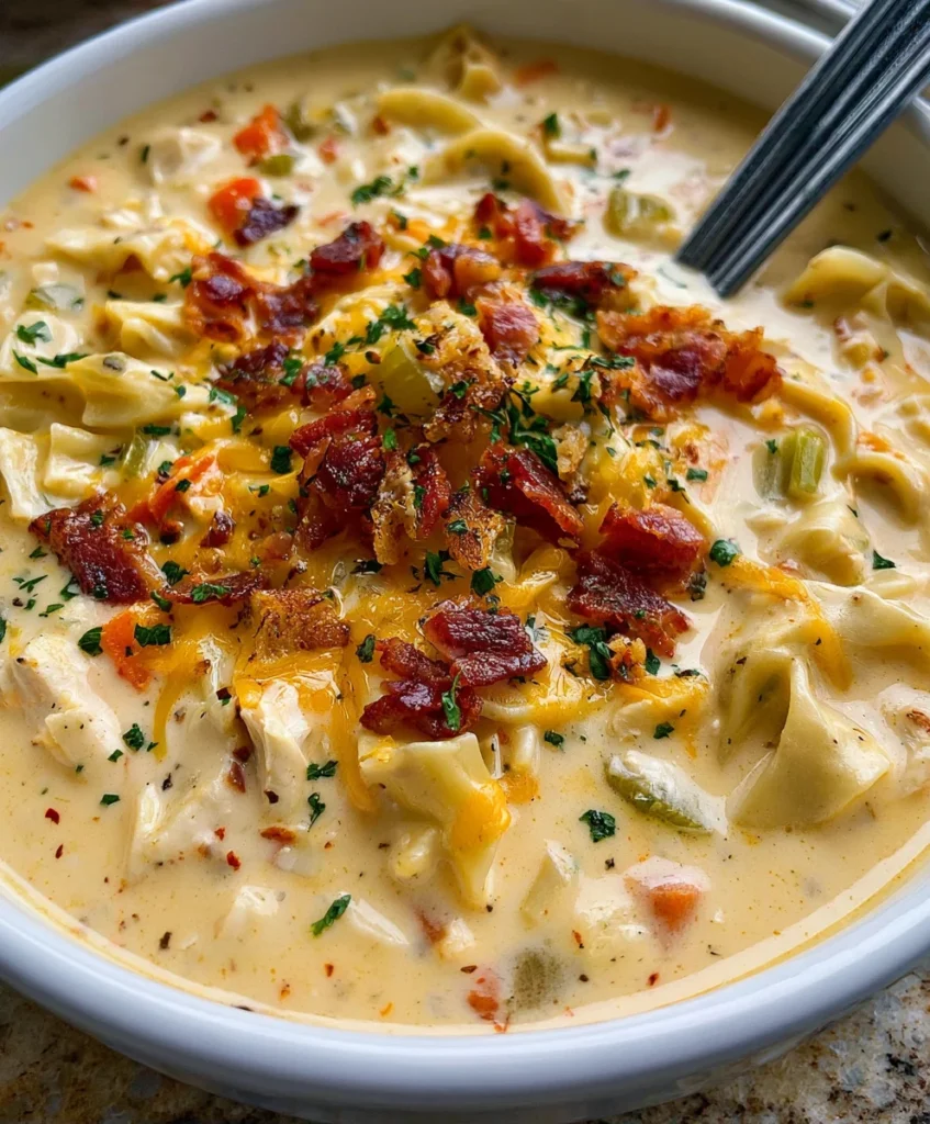 Crack Chicken Noodle Soup – Creamy, Cozy & Packed with Comfort!
