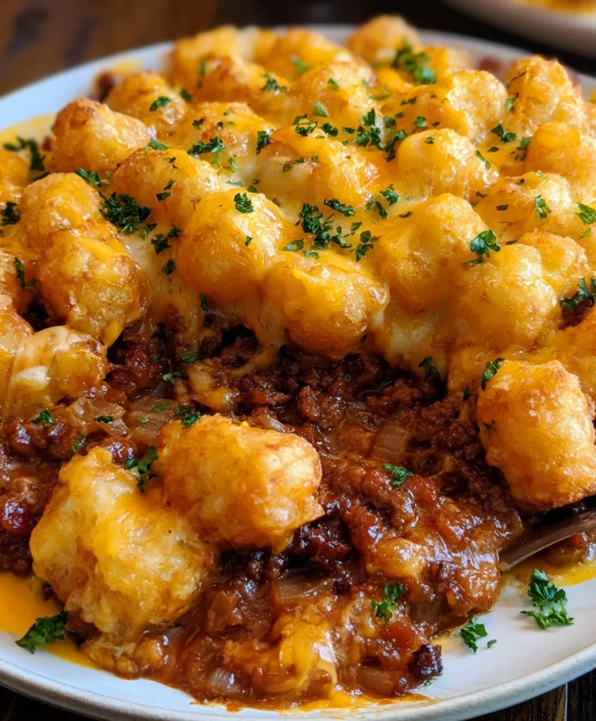 Sloppy Joe Tater Tot Casserole – Cheesy, Hearty & The Ultimate Comfort Food!