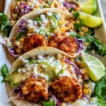 Shrimp Tacos with Mexican Street Corn Slaw – Fresh, Zesty & Bursting with Bold Flavor!