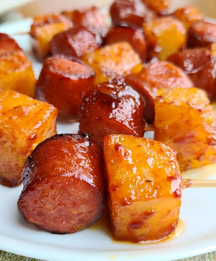 Glazed Smoked Sausage and Pineapple Bites – Sweet, Savory & Perfectly Caramelized!