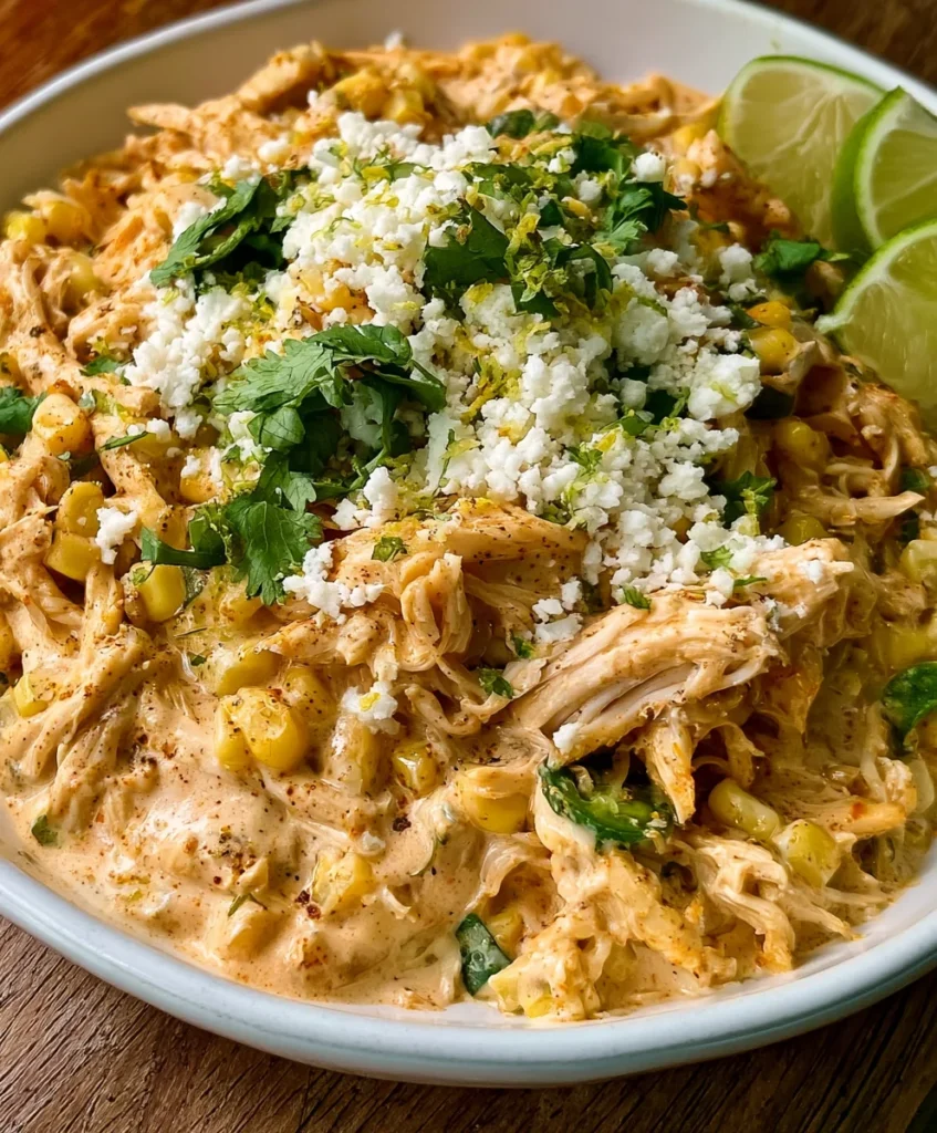 Slow Cooker Street Corn Chicken – Creamy, Cheesy & Packed with Bold Mexican Flavor!