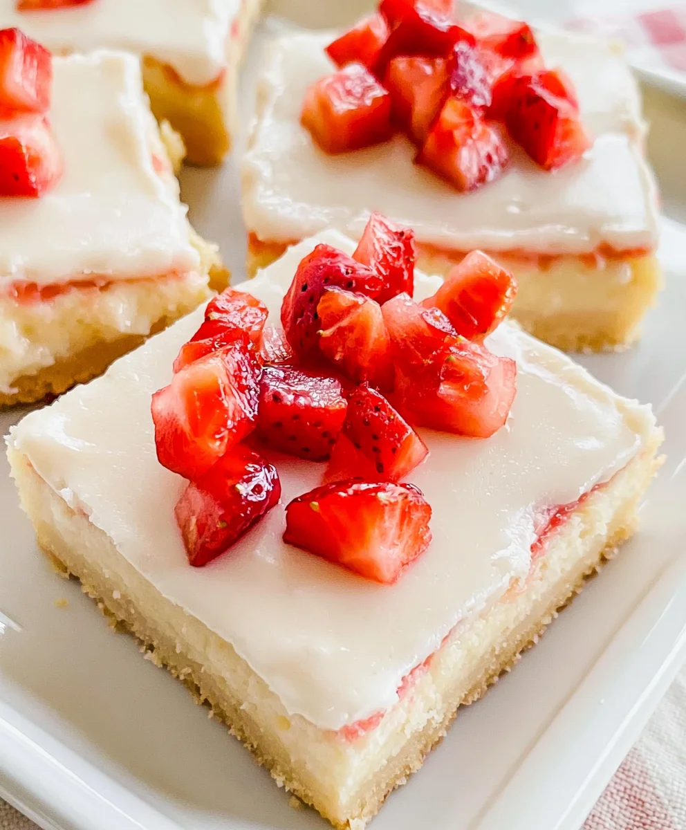 Strawberry Cream Cheese Shortbread Bars – Buttery, Creamy & Bursting with Sweet Strawberry Flavor!