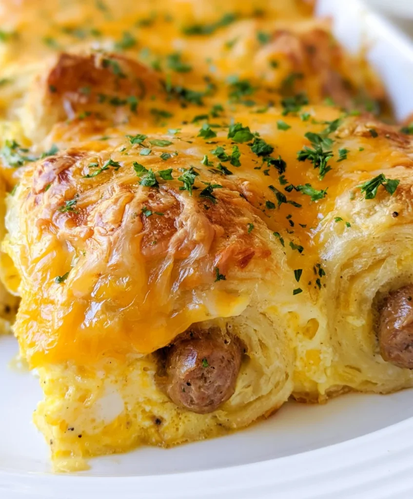 Pigs in a Blanket Breakfast Casserole – Cheesy, Hearty & The Ultimate Morning Comfort Food!