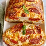 Sourdough Pizza Bread – Cheesy, Crispy & Loaded with Pizza Flavor!
