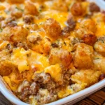 Sausage Cream Cheese Tater Tot Breakfast Casserole – Cheesy, Hearty & The Ultimate Breakfast Bake!