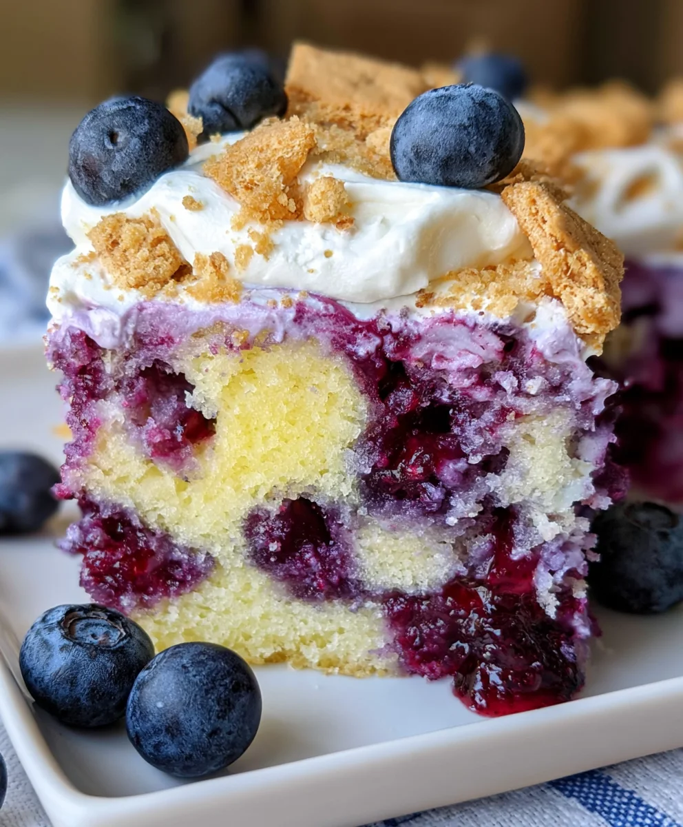 Blueberry Poke Cake – Moist, Creamy & Bursting with Sweet Blueberry Flavor!
