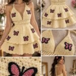 Crochet Gown Butter Yellow Halter Mini