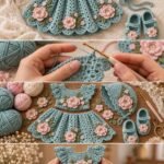Elegant Peony Crochet Dresses for Baby Girls