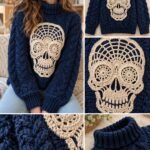 Crochet Skull Sweater Pattern Gothic Skull Pullover
