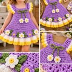 Free Crochet Baby Dress Pattern | Adorable Purple