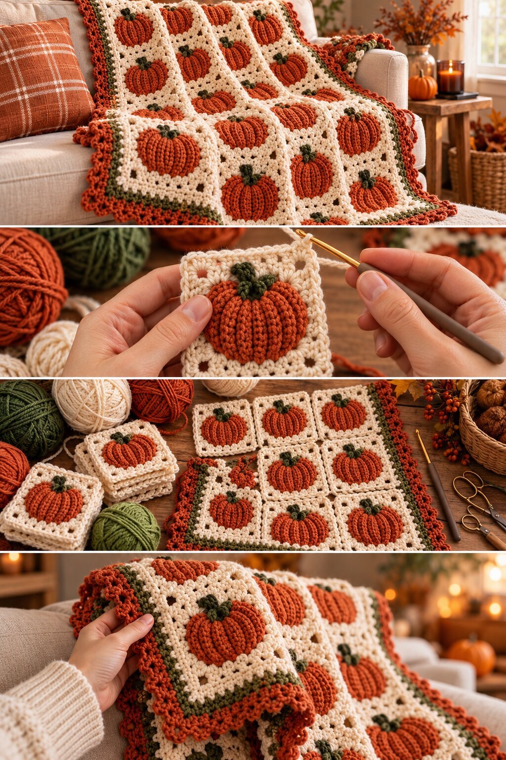 Cozy Crochet Pumpkin Blanket – Free Fall Pattern