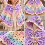 Pastel Dream Hooded Cape Crochet