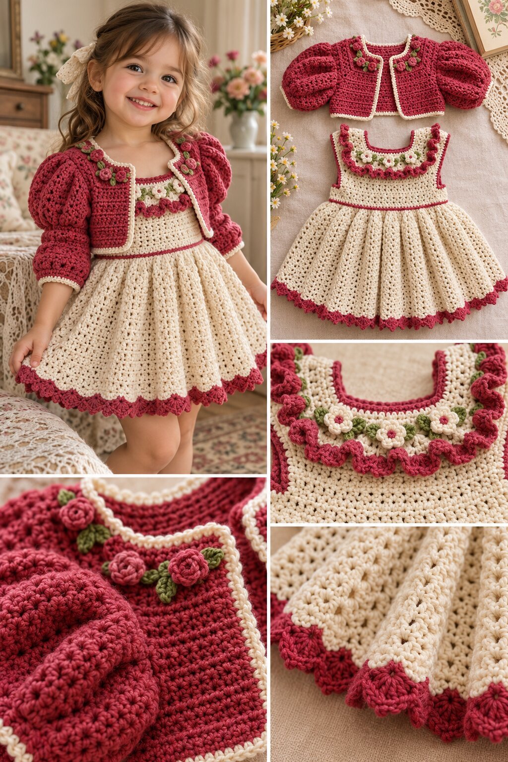 Handmade Vintage Crochet Baby Dress