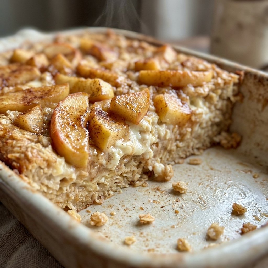 Cinnamon Apple Cottage Cheese Oat Bake