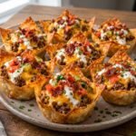 Crispy Ranch Cheeseburger Wonton Cups
