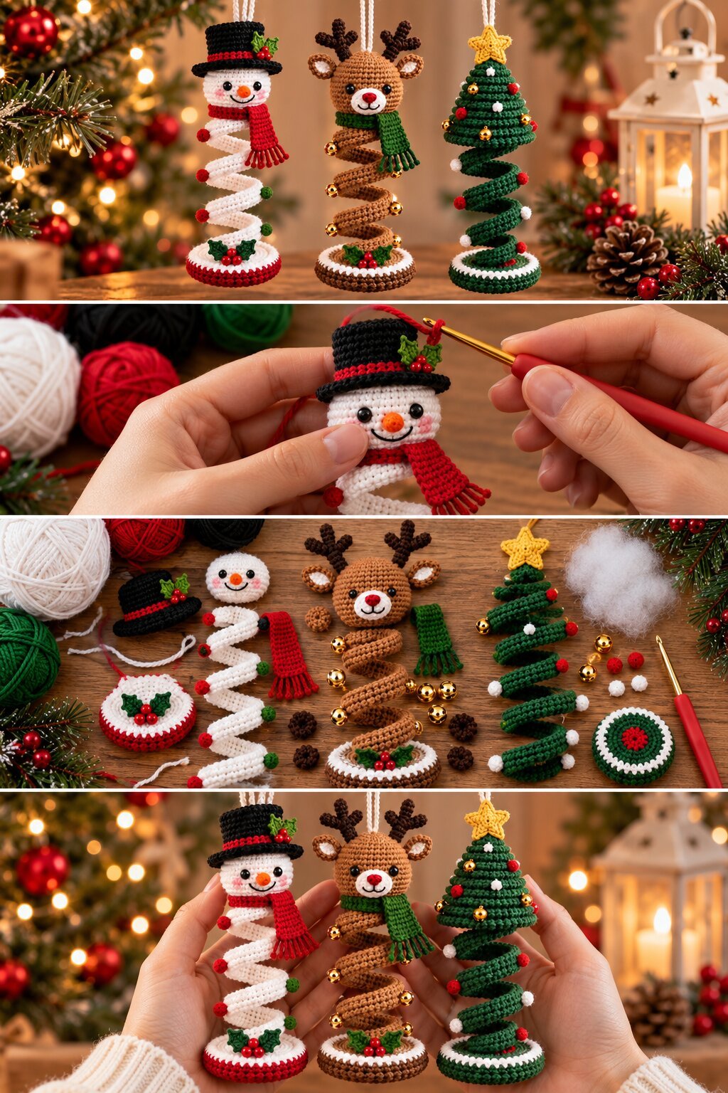 Christmas Crochet Ornaments Pattern Snowman