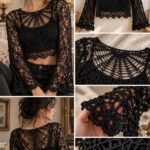 Gothic Crochet Top Pattern Black Lace Crochet Sweater Design