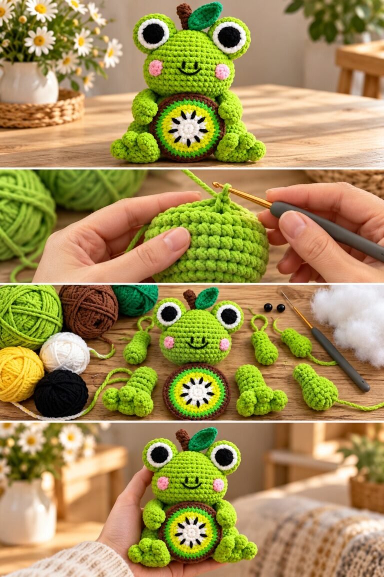 Kiwi Frog Crochet Pattern Plush Frog Amigurumi