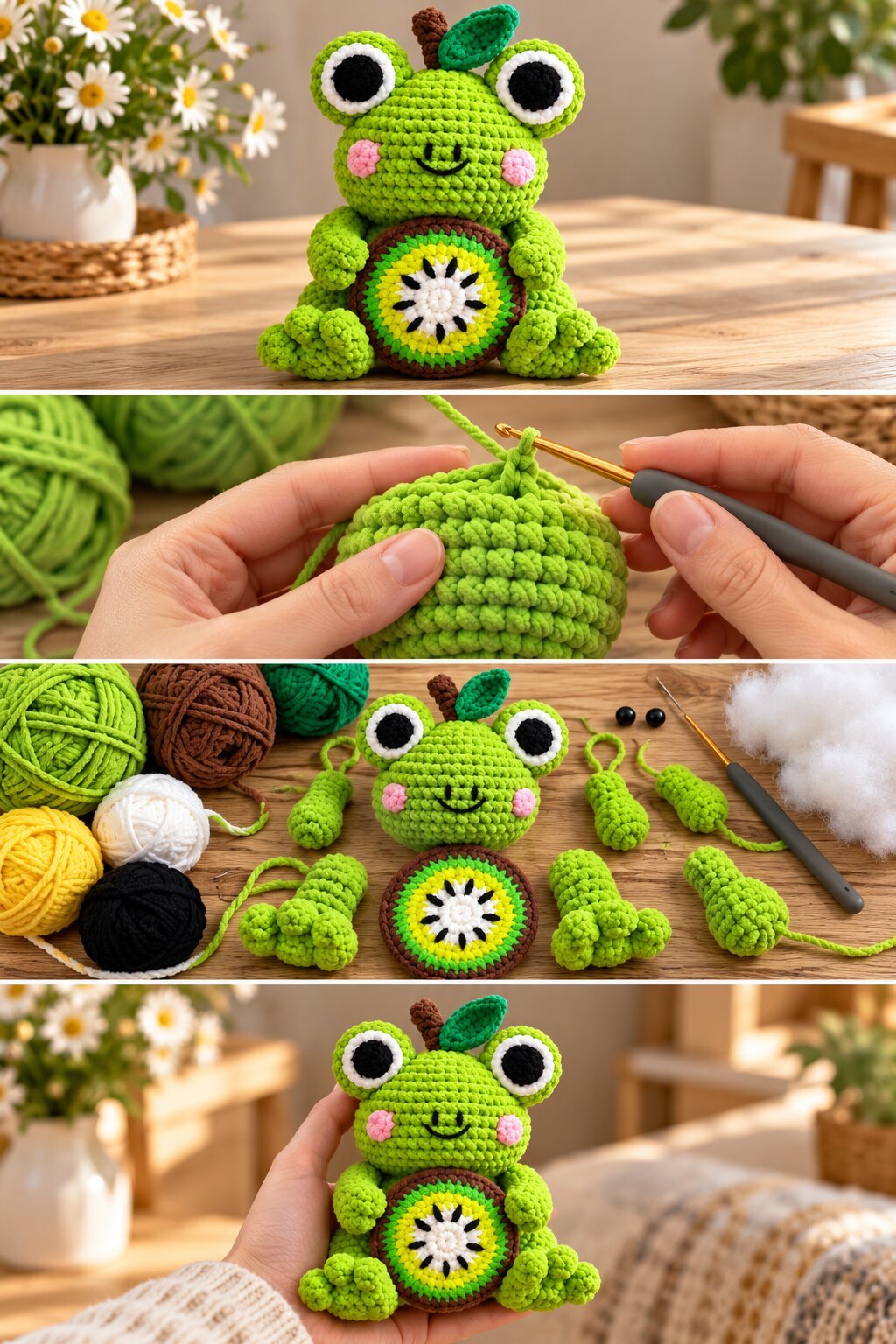Kiwi Frog Crochet Pattern Plush Frog Amigurumi