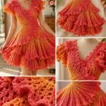 Crochet Mini Ruffle Dress