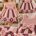 Rose Garden Flower Baby Dress Crochet Pattern