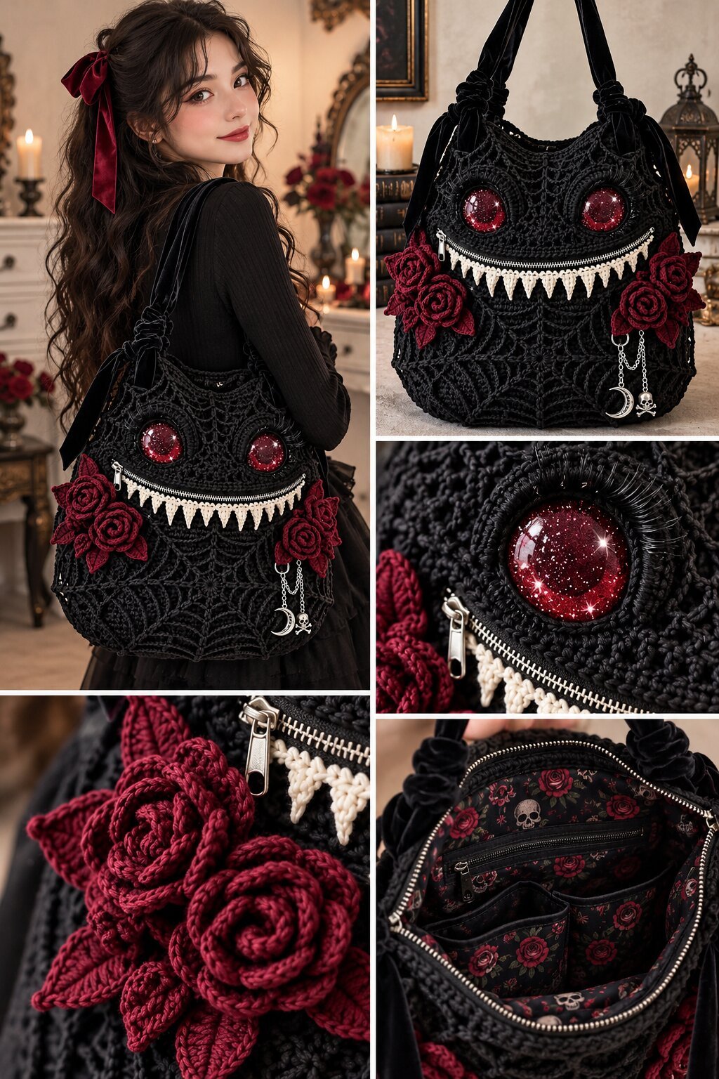Scary Crochet Monster Bag